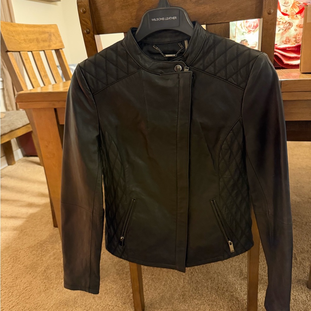 Wilsons Leather Quilted Black Women's Jacket